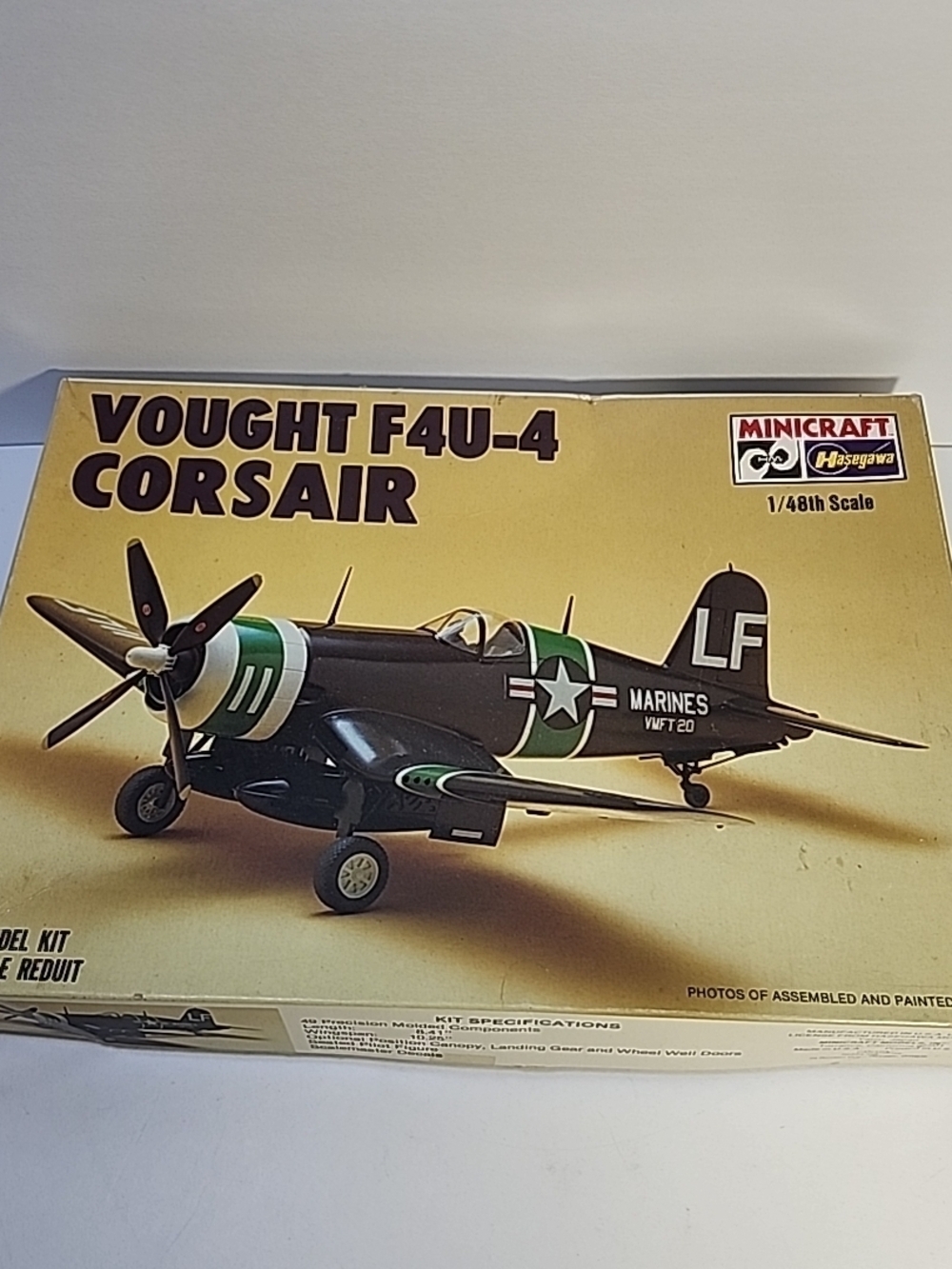 Minicraft Vought F4U-4 Corsair Model Kit - Black & Green - Made In USA